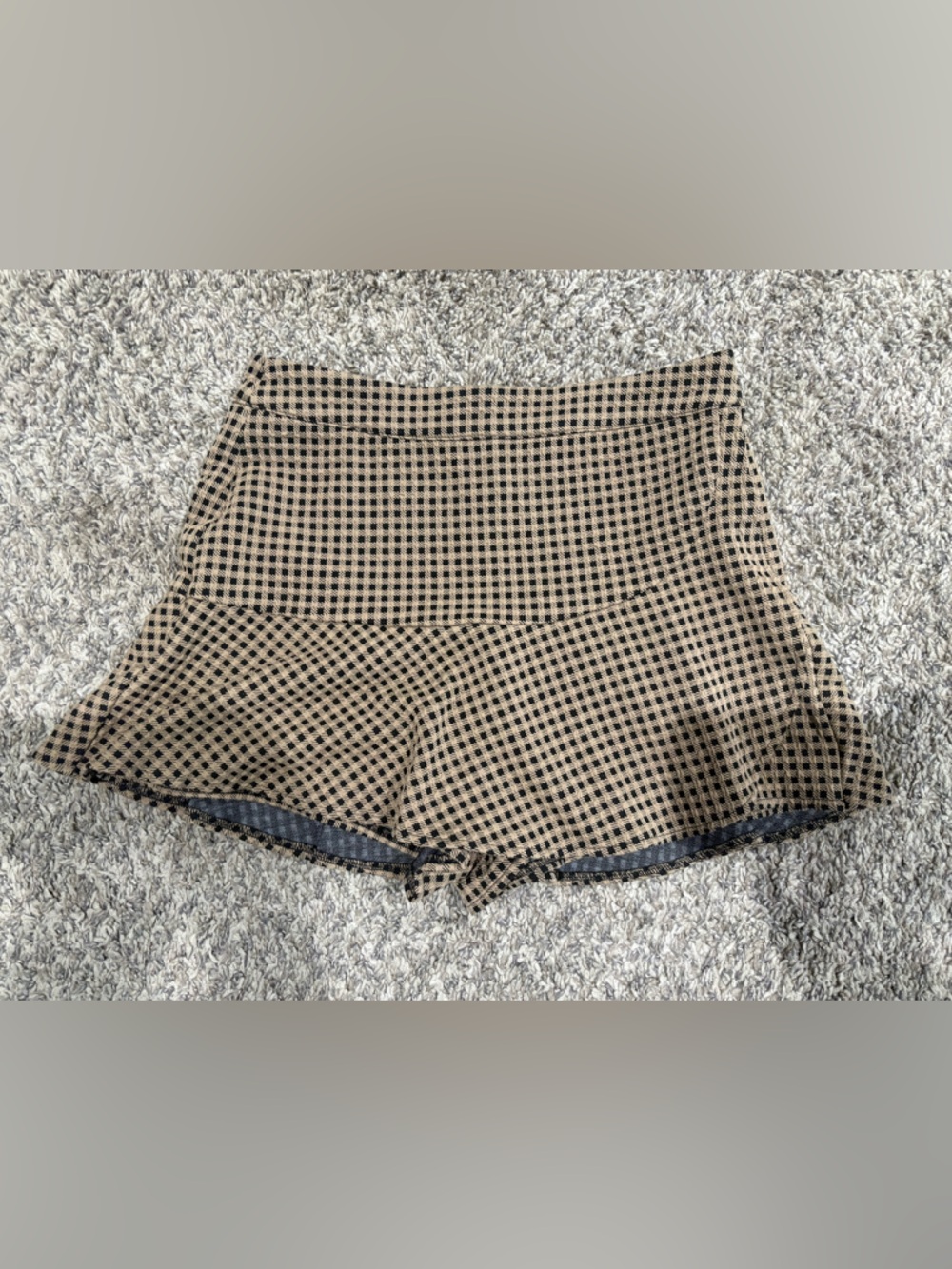 Day + Moon Brown Black Mini Skirt Skort Medium EUC